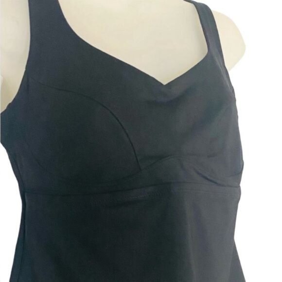 Athleta Bondi Bra Cup Tankini Swim Tank Black UPF 50+ Beach Vacation 36 B/C - Picture 5 of 11
